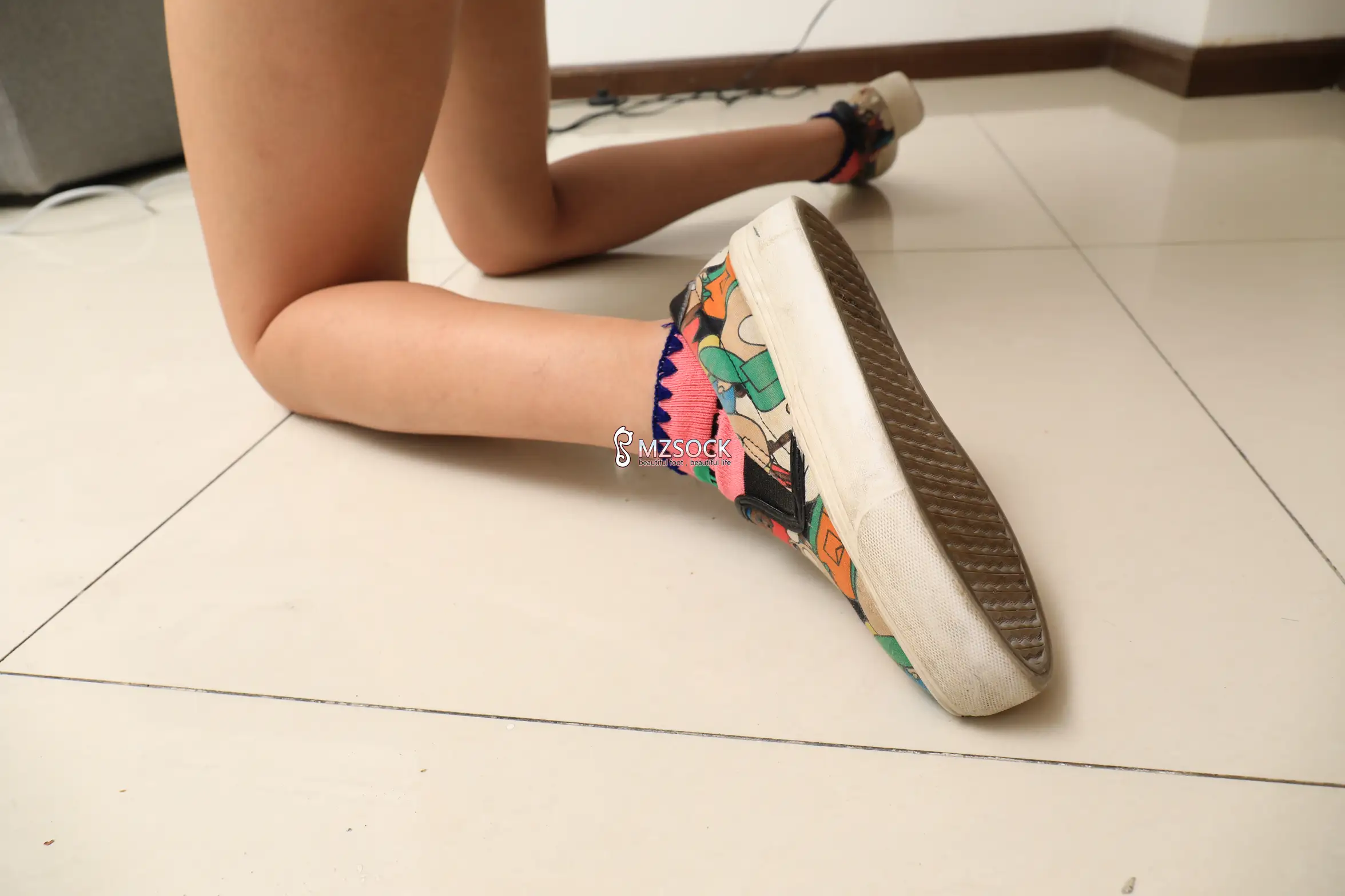 [Mzsock] Love beautiful feet NO.055 snow snow#[74P]-1