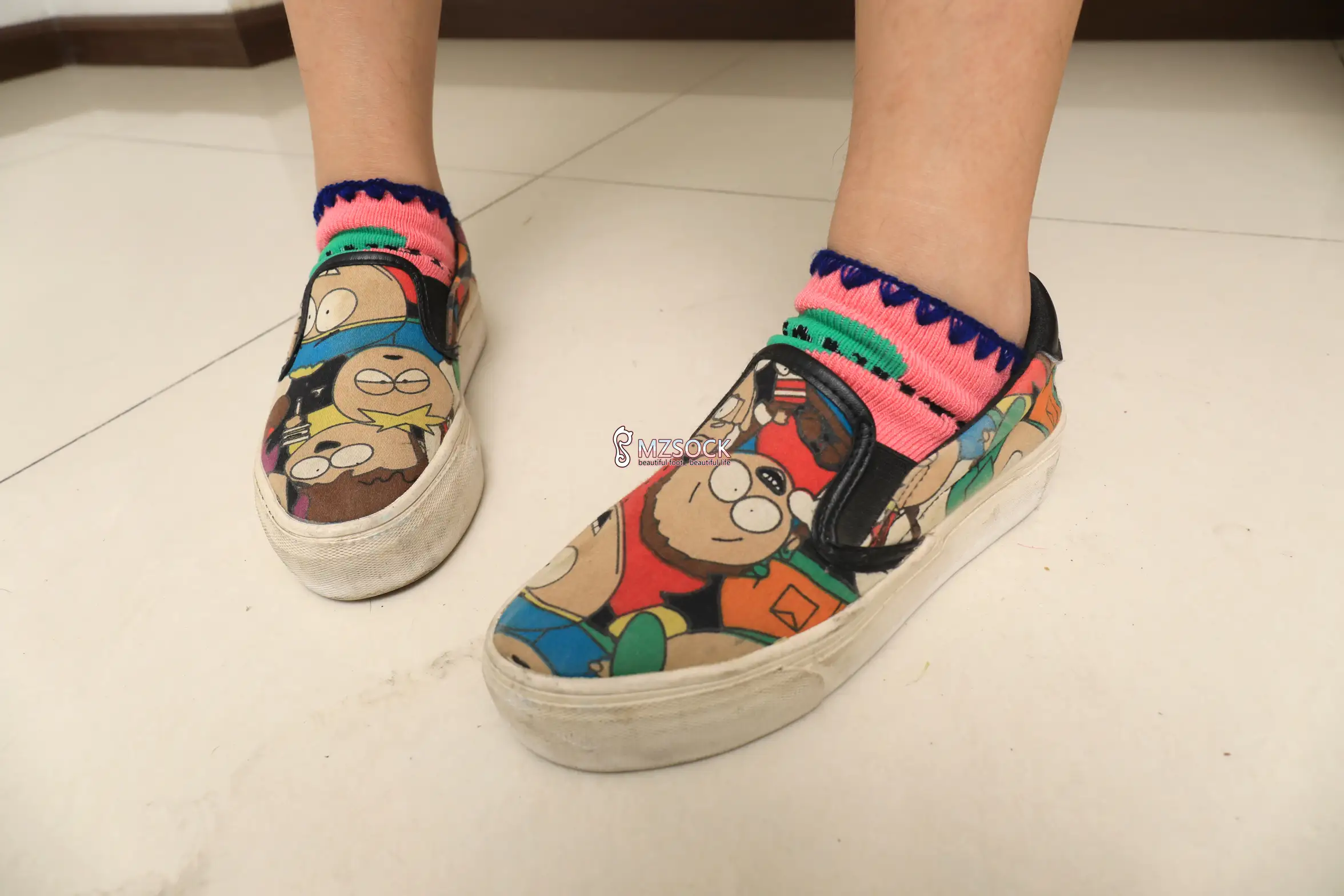 [Mzsock] Love beautiful feet NO.055 snow snow#[74P]-1