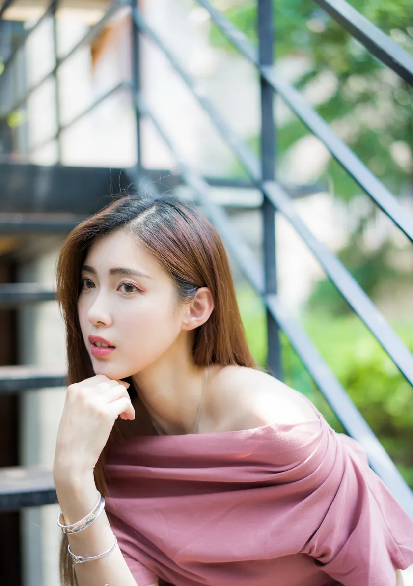 [Mzsock] NO.176 Jin Yunqiao pink dress and short skirt with cool and beautiful legs street photography#[47P]-2