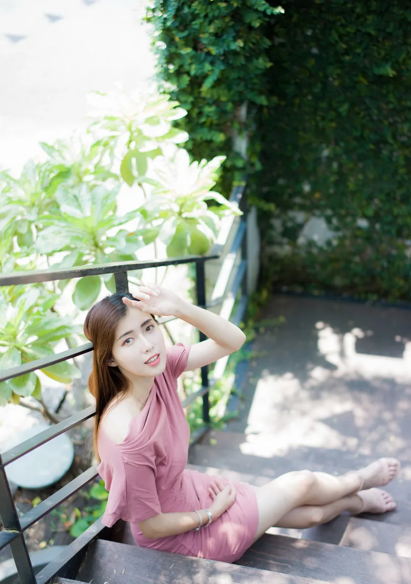 [Mzsock] NO.176 Jin Yunqiao pink dress and short skirt with cool and beautiful legs street photography#[47P]-6