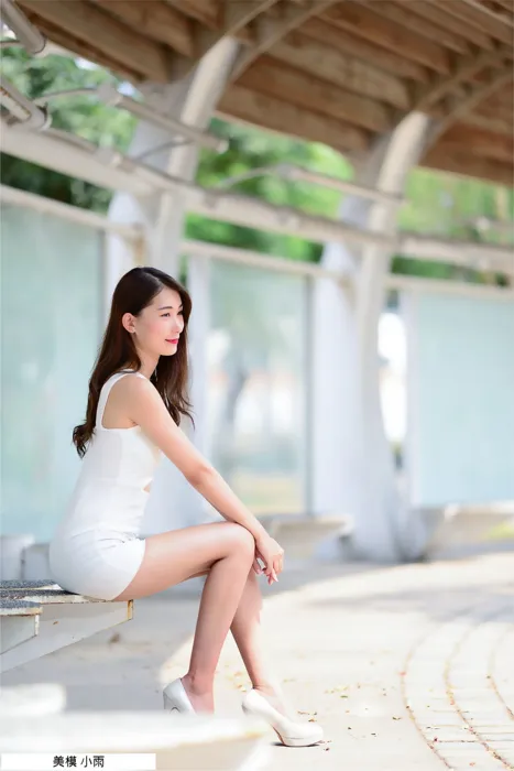 [Mzsock] NO.096 Xiaoyu off-shoulder dress, high heels, beautiful legs, outdoor shot street photography#[100P]-3