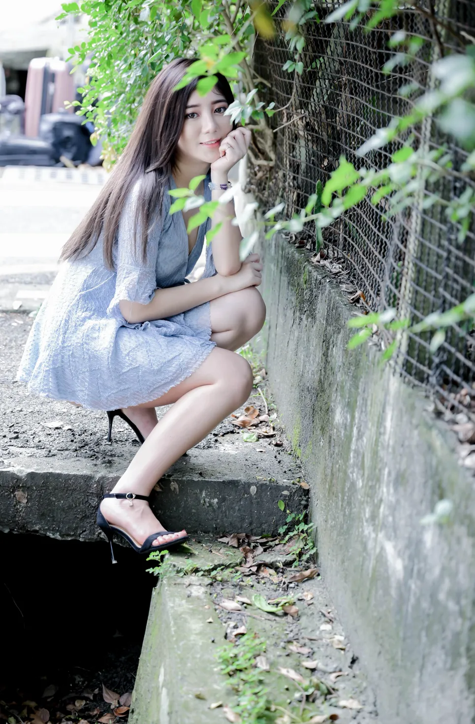 [Mzsock] NO.211 Lele dress with cool legs and high legs street photography#[71P]-7
