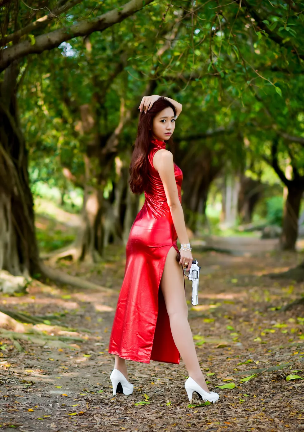 [Mzsock] NO.172 Mingting long skirt with high slits, high heels and stockings, beautiful legs street photography#[103P]-6