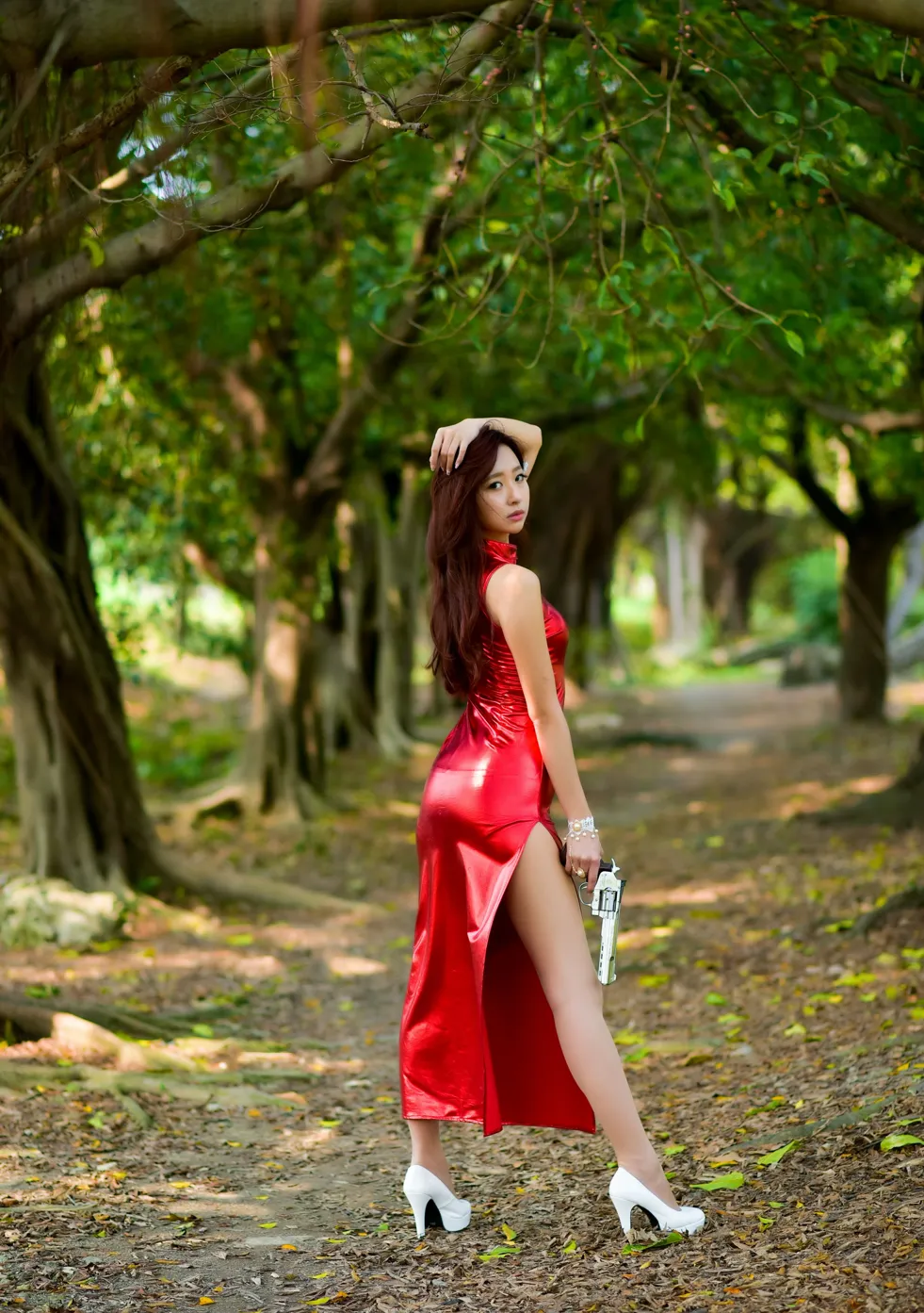 [Mzsock] NO.172 Mingting long skirt with high slits, high heels and stockings, beautiful legs street photography#[103P]-8