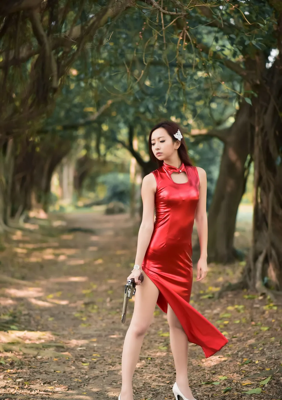 [Mzsock] NO.172 Mingting long skirt with high slits, high heels and stockings, beautiful legs street photography#[103P]-9