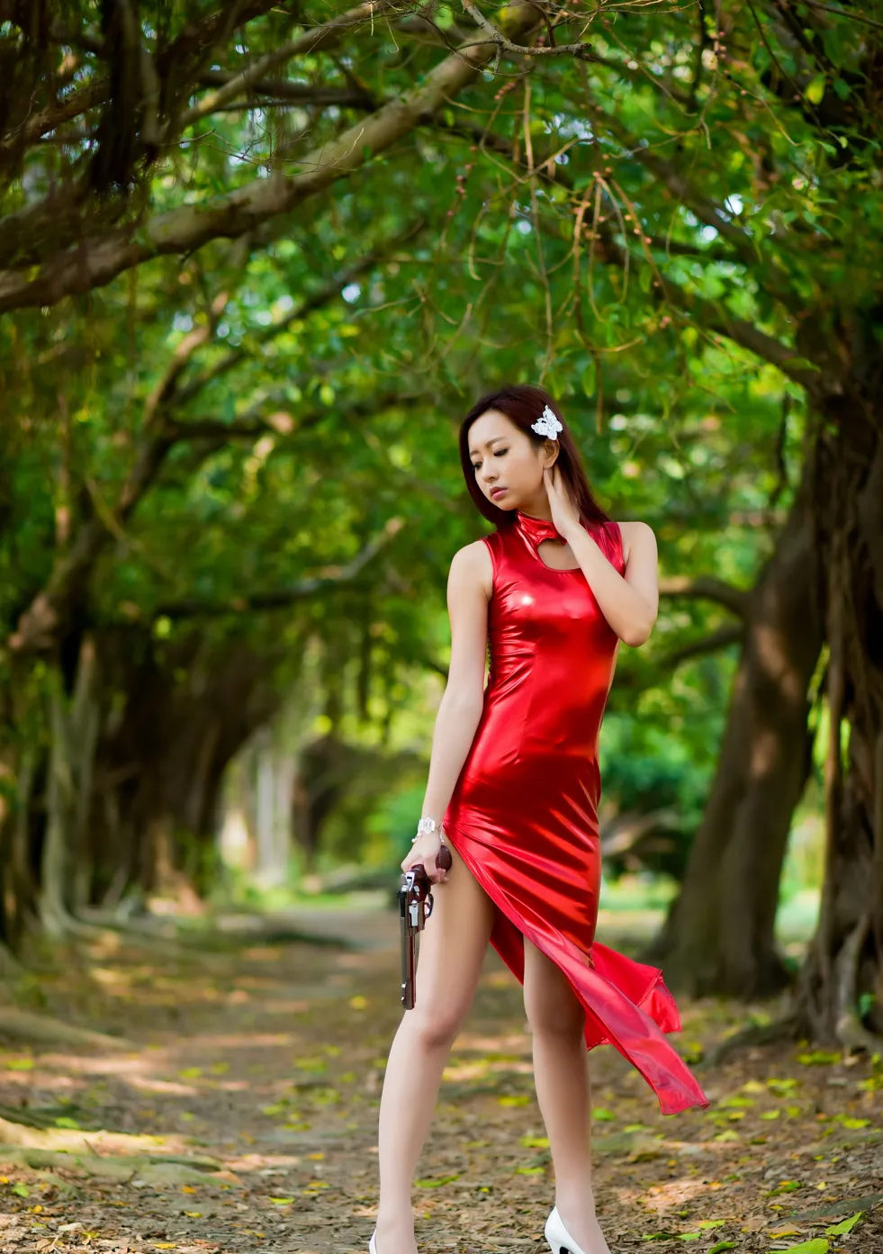 [Mzsock] NO.172 Mingting long skirt with high slits, high heels and stockings, beautiful legs street photography#[103P]-10