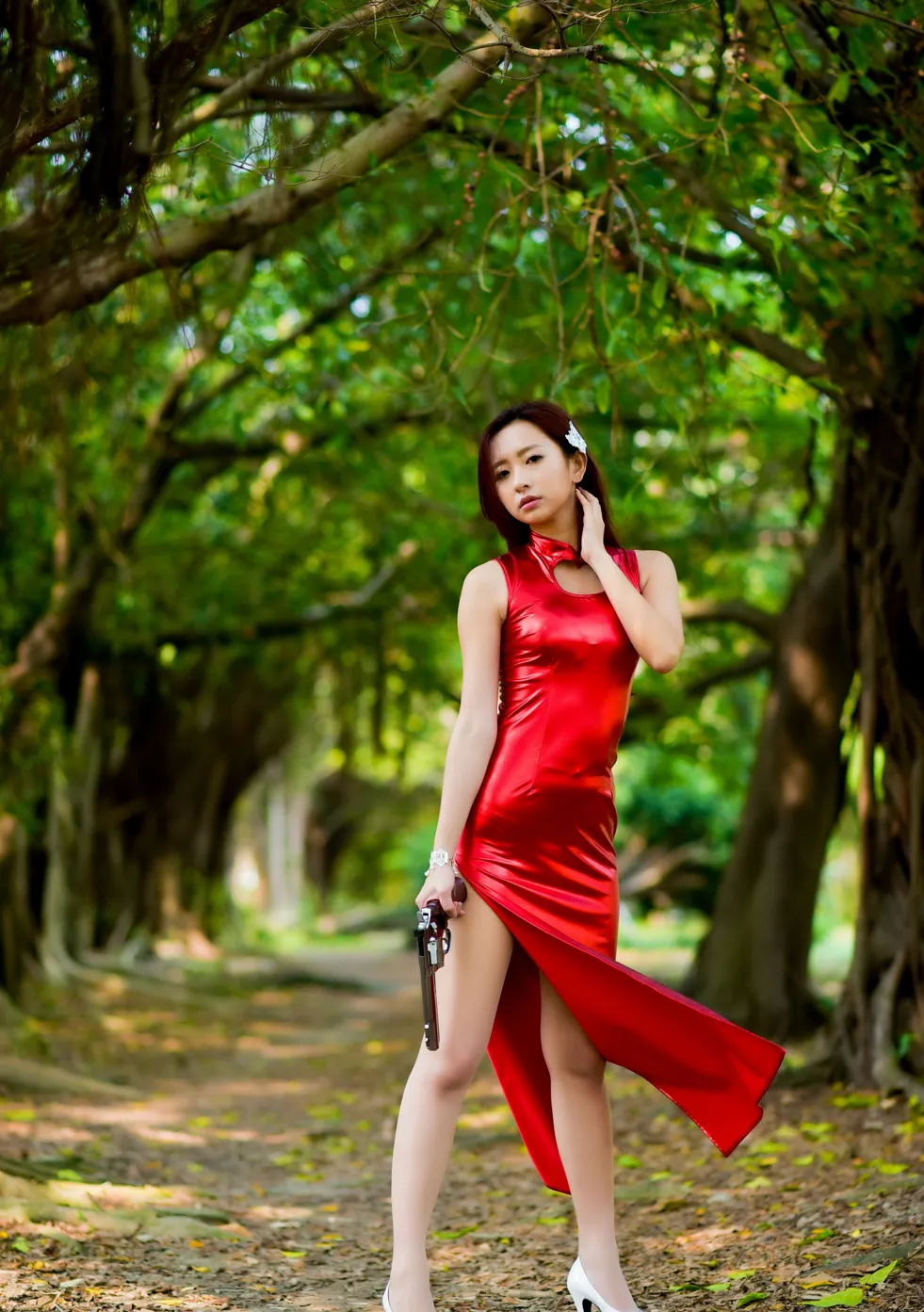 [Mzsock] NO.172 Mingting long skirt with high slits, high heels and stockings, beautiful legs street photography#[103P]-1