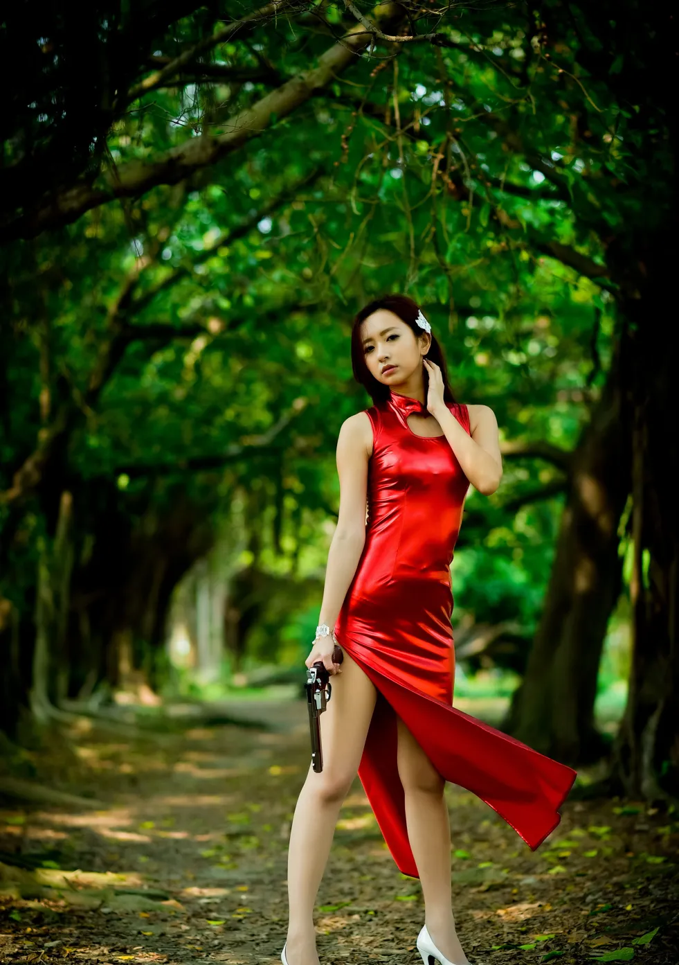 [Mzsock] NO.172 Mingting long skirt with high slits, high heels and stockings, beautiful legs street photography#[103P]-2