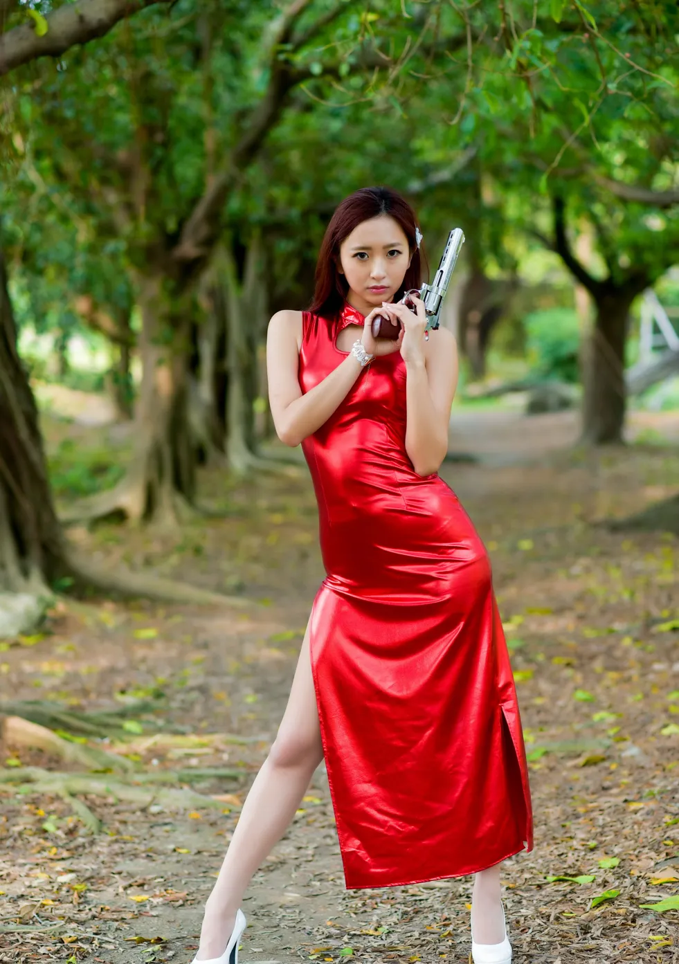[Mzsock] NO.172 Mingting long skirt with high slits, high heels and stockings, beautiful legs street photography#[103P]-5