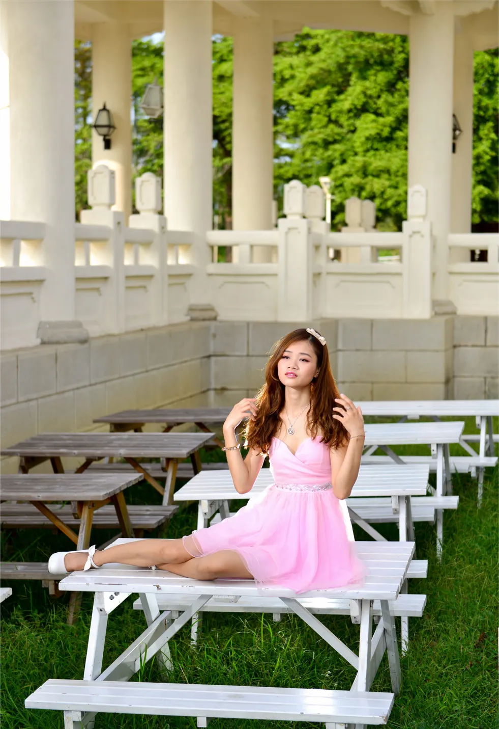 [Mzsock] NO.169 Zhang Yuanzhen, pink dress, high heels and beautiful legs street photography#[105P]-1
