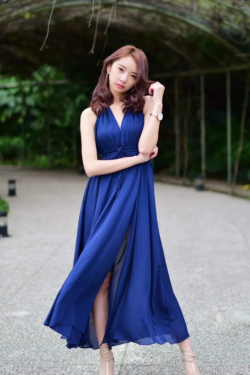 [Mzsock] NO.178 Youbao long skirt with high slits and beautiful legs street photography#[105P]-4