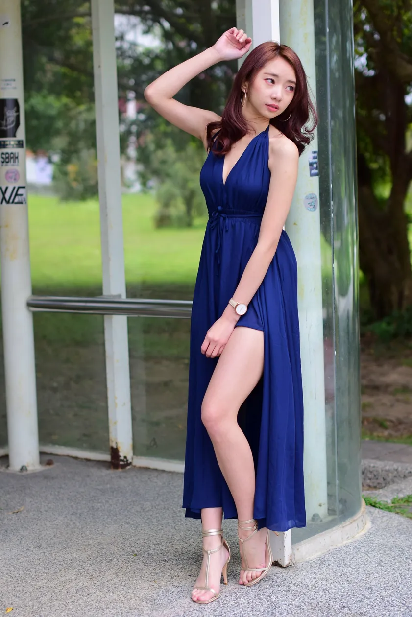 [Mzsock] NO.178 Youbao long skirt with high slits and beautiful legs street photography#[105P]-3