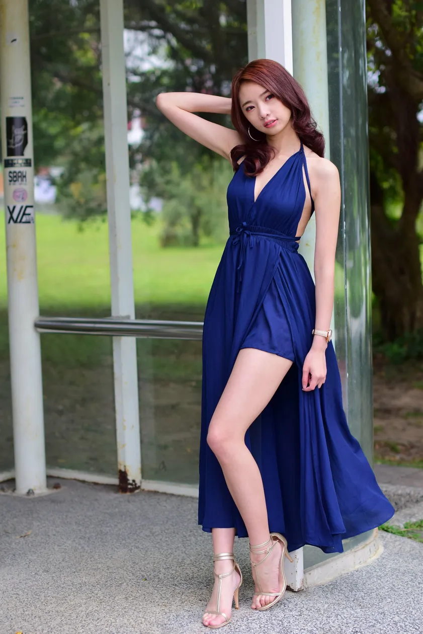 [Mzsock] NO.178 Youbao long skirt with high slits and beautiful legs street photography#[105P]-5