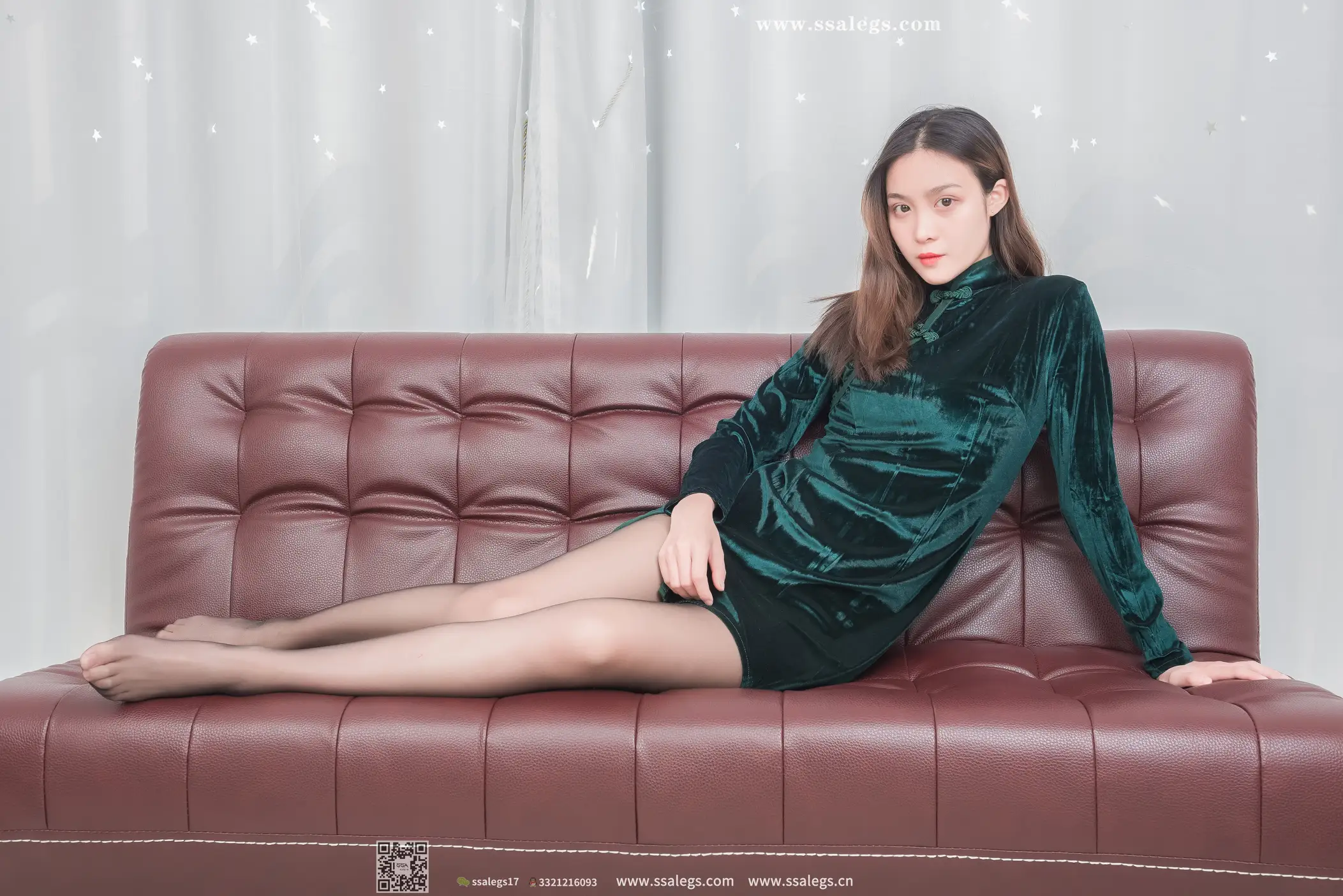 [Mzsock] NO.450 Junjun retro malachite green silk club#[99P]-7
