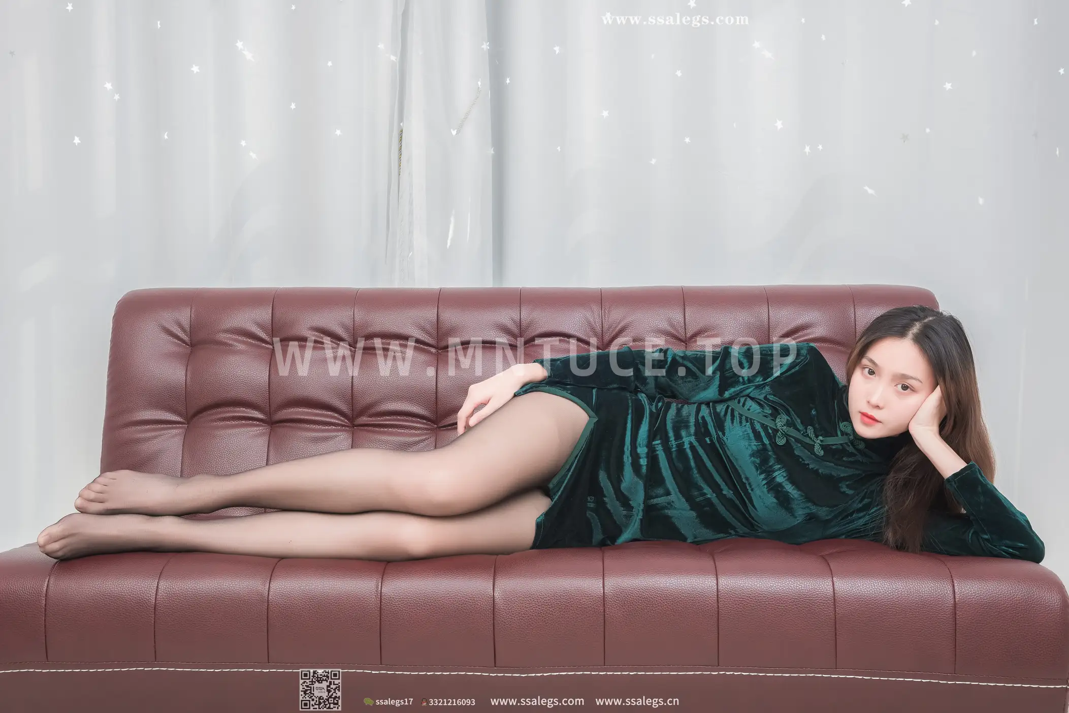 [Mzsock] NO.450 Junjun retro malachite green silk club#[99P]-8