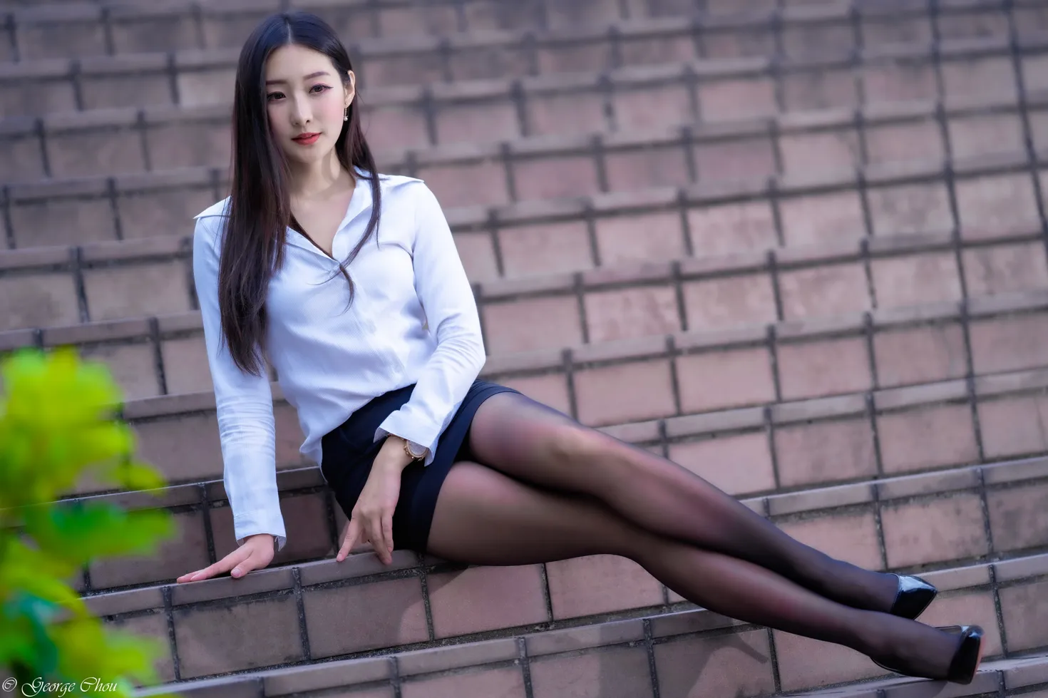 [Mzsock] NO.131 Wu Xiaokui OL black silk high heels beautiful legs street photography#[39P]-2