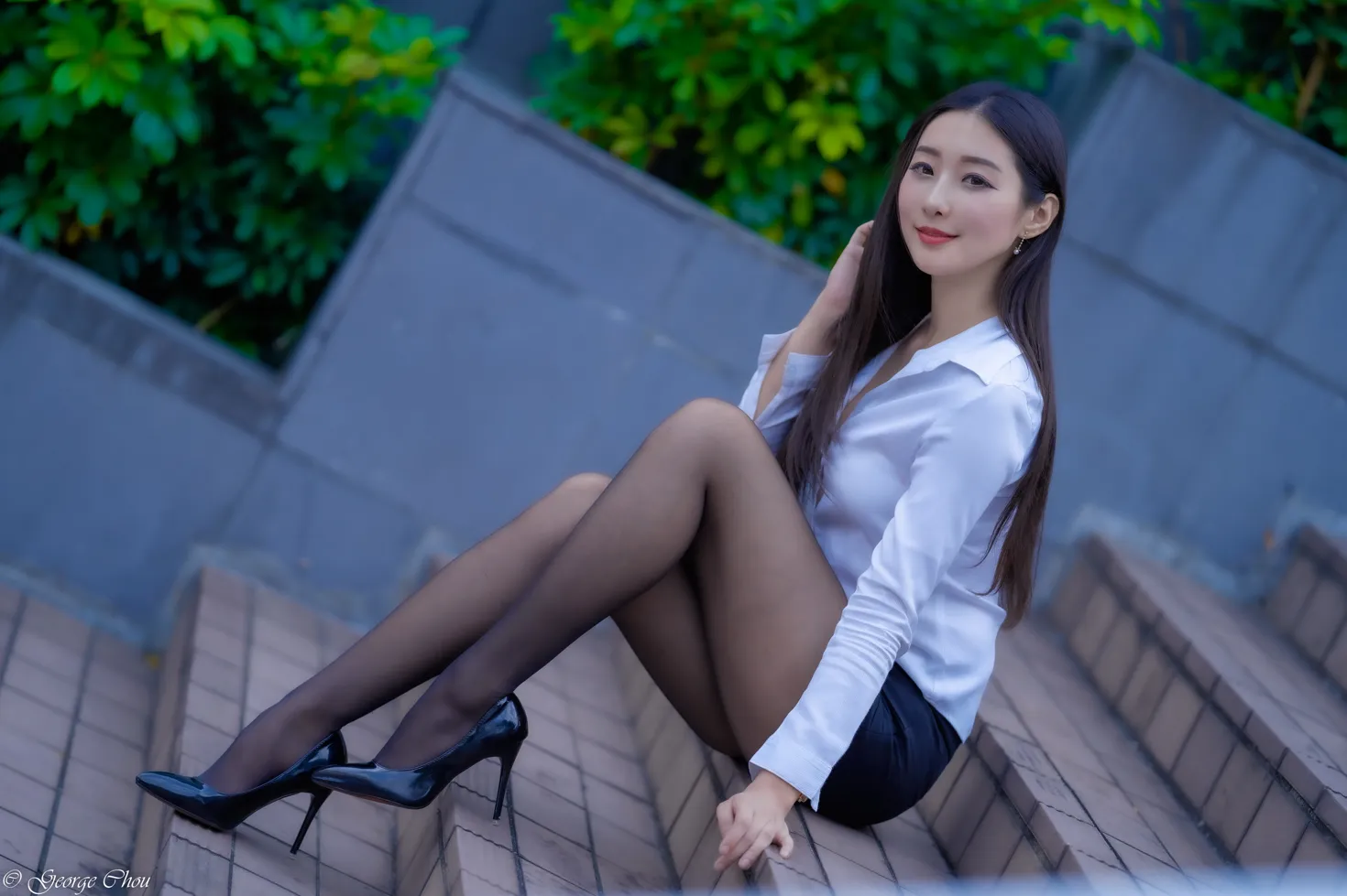 [Mzsock] NO.131 Wu Xiaokui OL black silk high heels beautiful legs street photography#[39P]-5