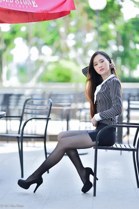 [Mzsock] NO.026 Beautiful model Xiaomi’s new secretary black silk professional attire street photography#[50P]-4