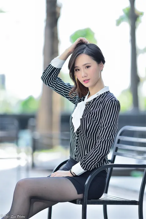 [Mzsock] NO.026 Beautiful model Xiaomi’s new secretary black silk professional attire street photography#[50P]-8