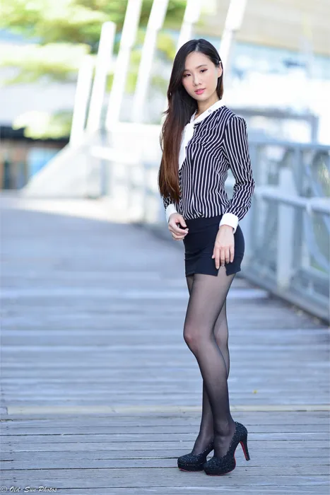 [Mzsock] NO.026 Beautiful model Xiaomi’s new secretary black silk professional attire street photography#[50P]-6