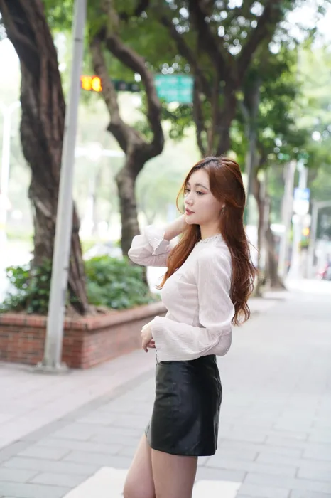 [Mzsock] NO.077 Su Xiaoli, leather short skirt, high heels and beautiful legs, outdoor shot street photography#[106P]-2