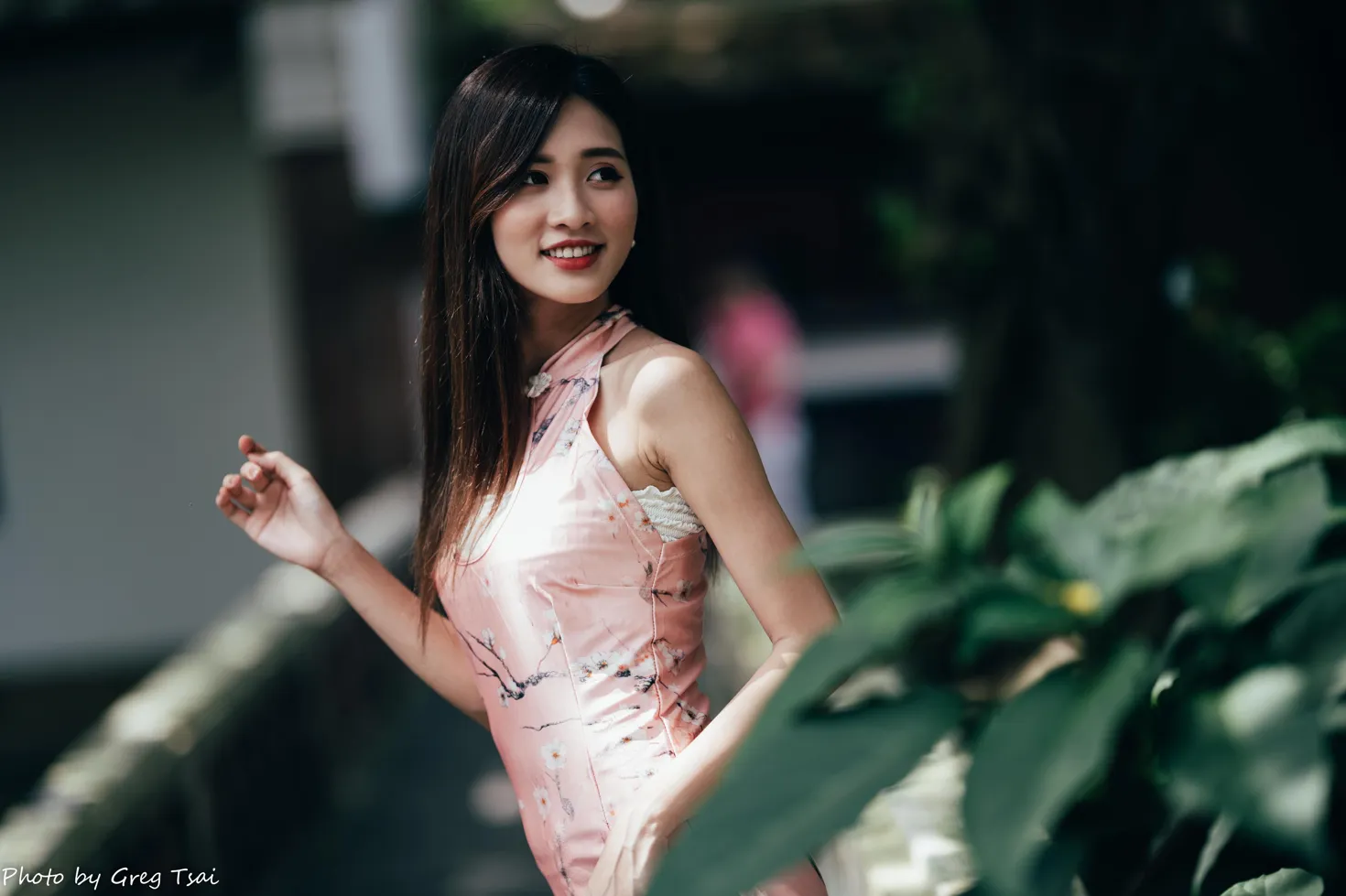 [Mzsock] NO.138 Zhang Jun pink short cheongsam stockings high heels beautiful legs street photography#[36P]-3