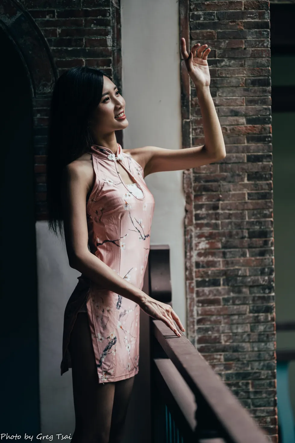 [Mzsock] NO.138 Zhang Jun pink short cheongsam stockings high heels beautiful legs street photography#[36P]-7