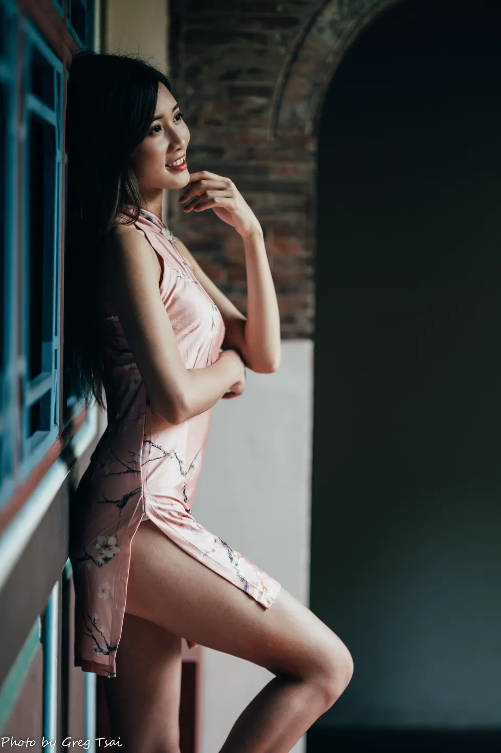 [Mzsock] NO.138 Zhang Jun pink short cheongsam stockings high heels beautiful legs street photography#[36P]-9