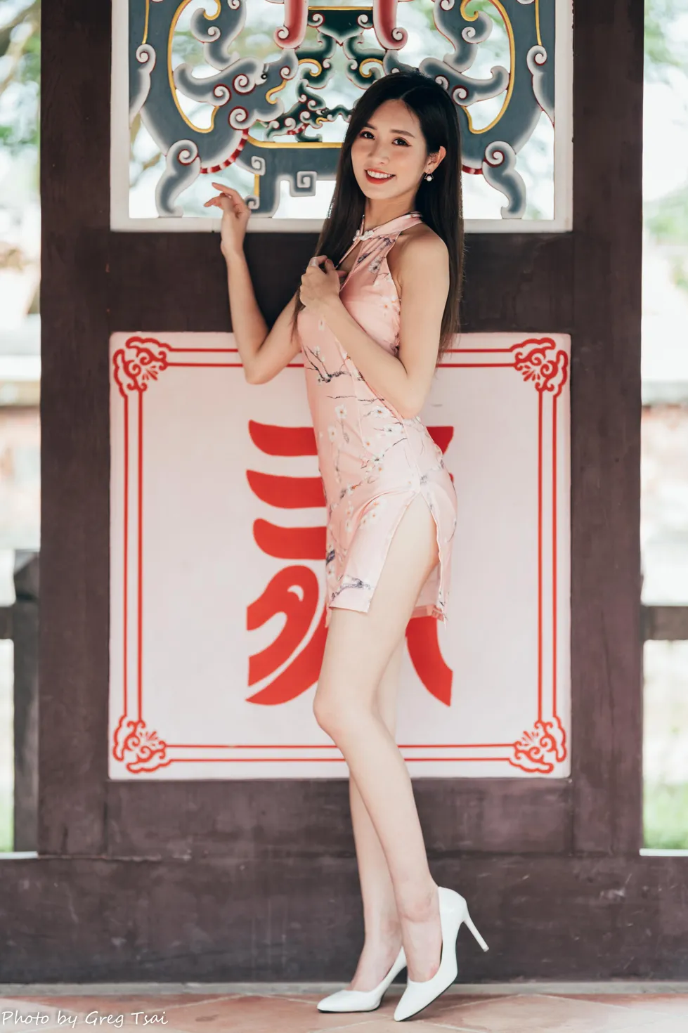 [Mzsock] NO.138 Zhang Jun pink short cheongsam stockings high heels beautiful legs street photography#[36P]-6