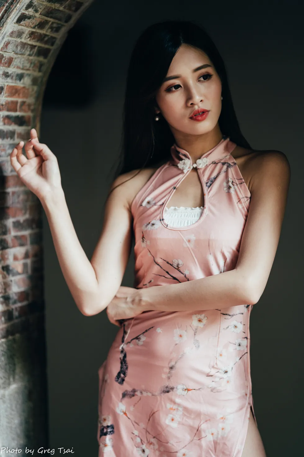 [Mzsock] NO.138 Zhang Jun pink short cheongsam stockings high heels beautiful legs street photography#[36P]-1