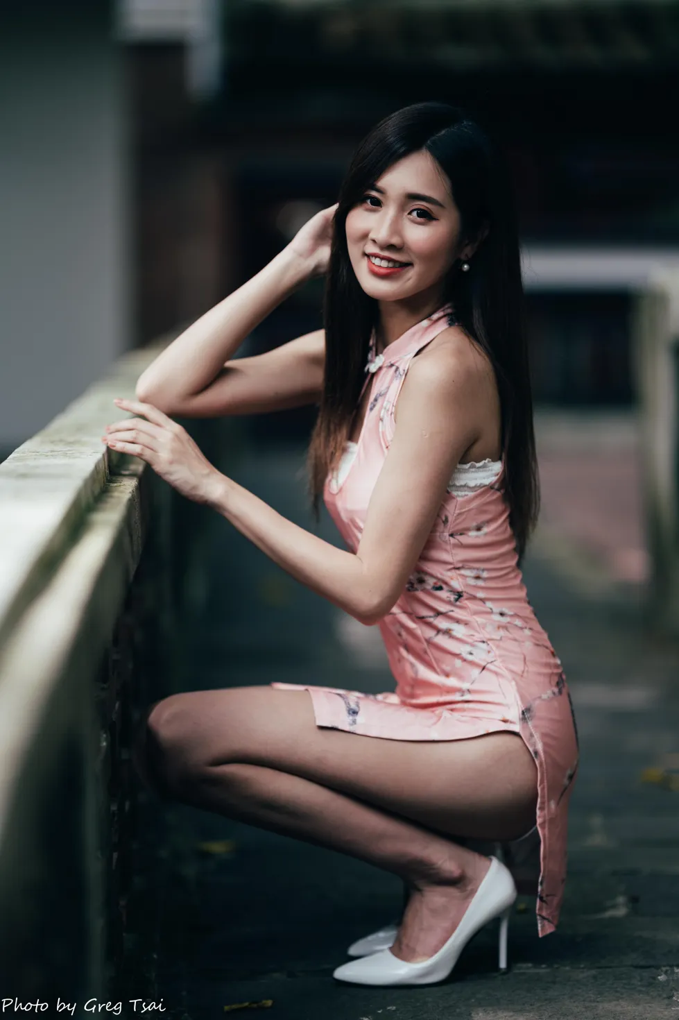 [Mzsock] NO.138 Zhang Jun pink short cheongsam stockings high heels beautiful legs street photography#[36P]-6