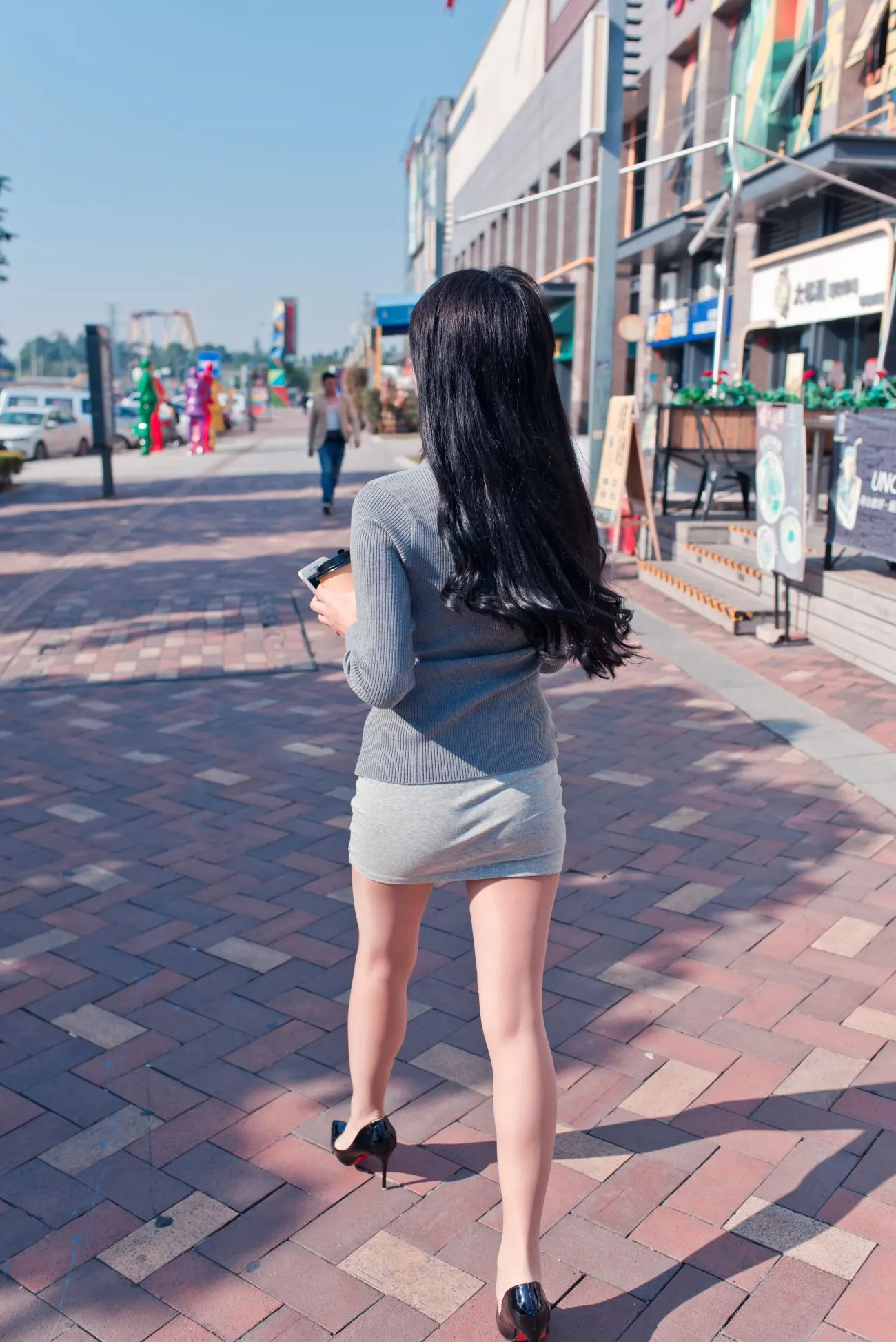 [Mzsock] NO.084 The cute girl in short skirt and silk stockings in the leisure bookstore street photography#[79P]-7