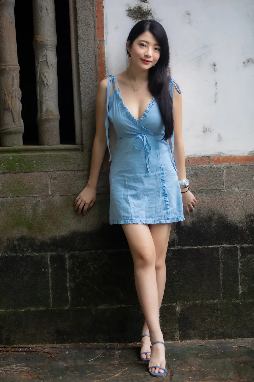 [Mzsock] NO.170 Xiangqin suspender dress with high heels and beautiful legs street photography#[48P]-7