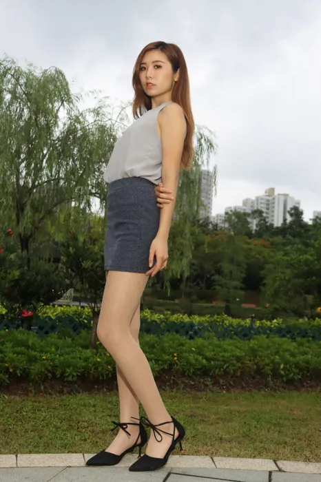[Mzsock] NO.093 Long-legged beauty model Shuk Man, short skirt, high heels, beautiful legs, outdoor shot street photography#[101P]-4