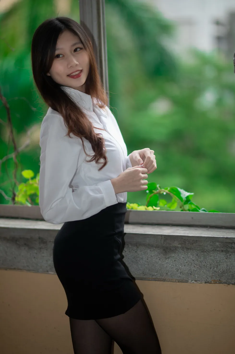 [Mzsock] NO.128 Dolly Liu OL black silk high heels beautiful legs street photography#[31P]-9