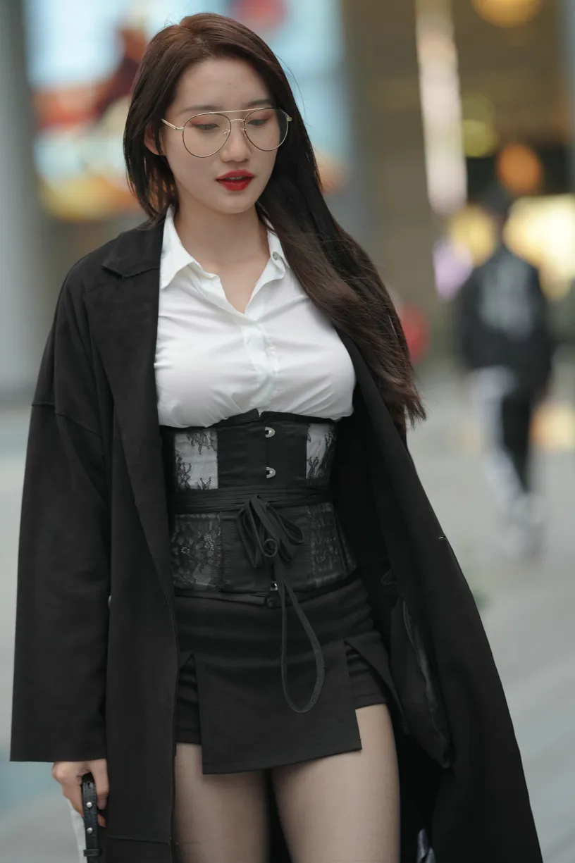 [Mzsock] NO.160 Long legs in black stockings street photography#[105P]-4