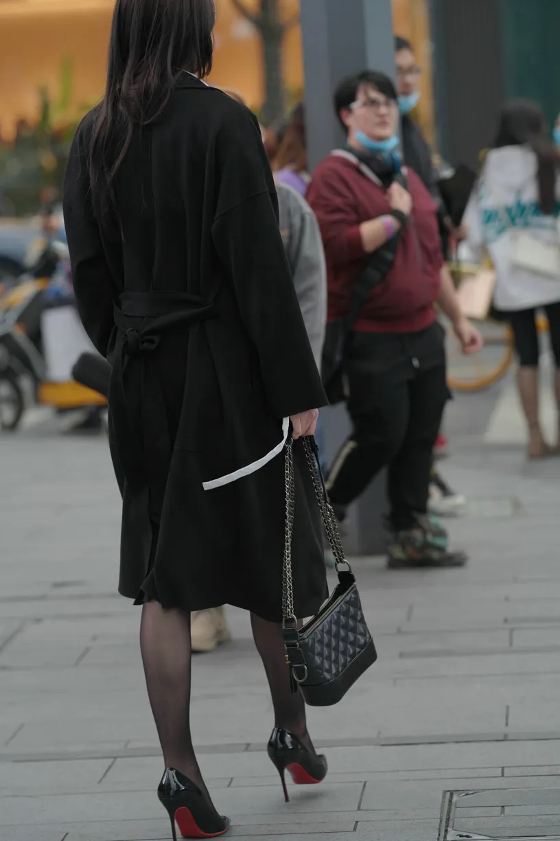 [Mzsock] NO.160 Long legs in black stockings street photography#[105P]-3