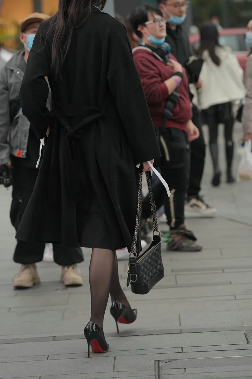 [Mzsock] NO.160 Long legs in black stockings street photography#[105P]-6