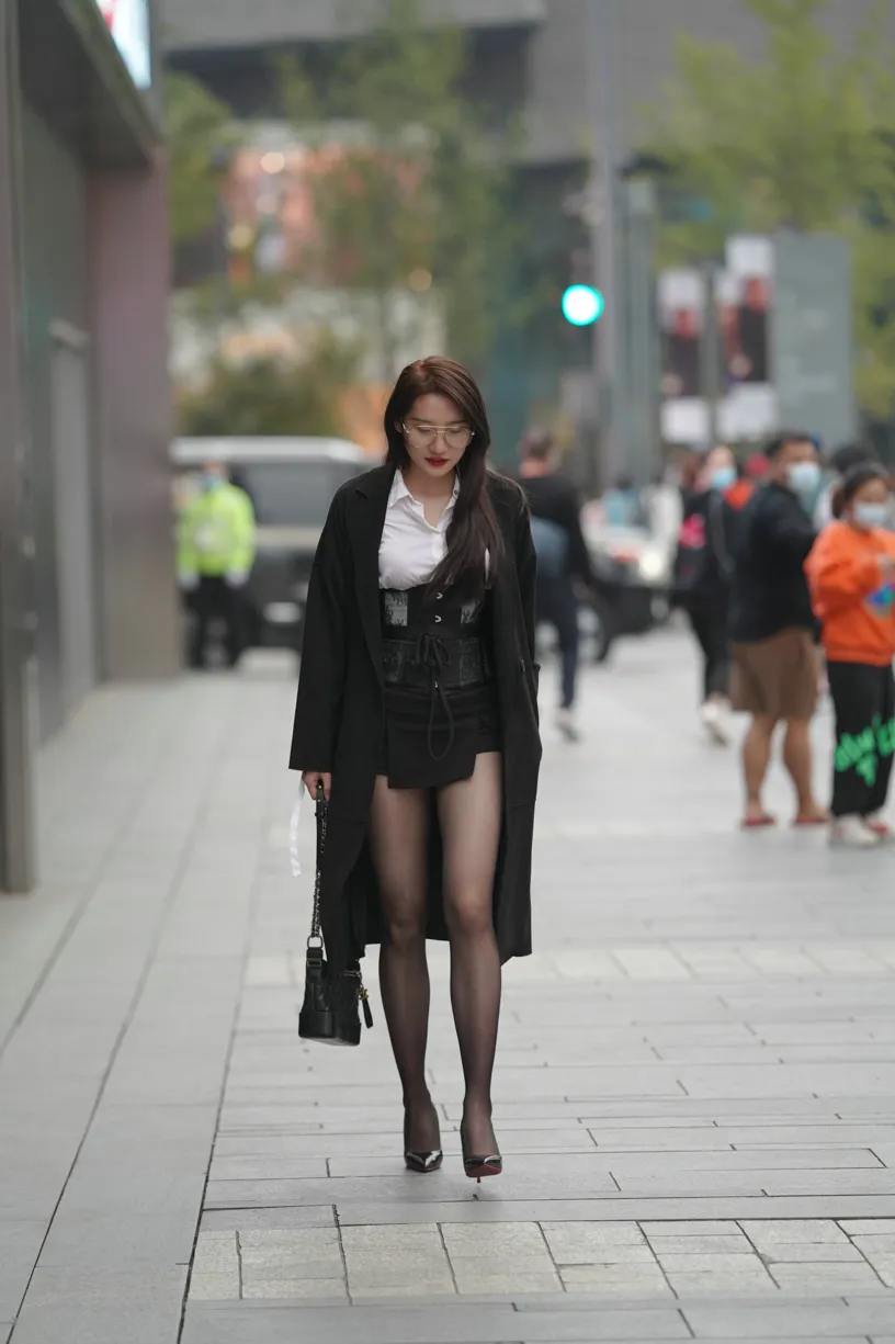 [Mzsock] NO.160 Long legs in black stockings street photography#[105P]-8