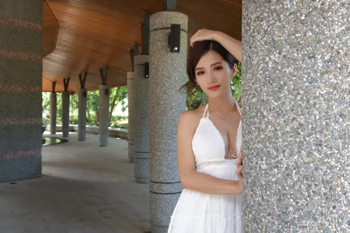 [Mzsock] NO.039 Go Go white dress high heels beautiful legs outdoor shot street photography#[106P]-4