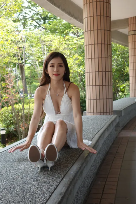 [Mzsock] NO.039 Go Go white dress high heels beautiful legs outdoor shot street photography#[106P]-8