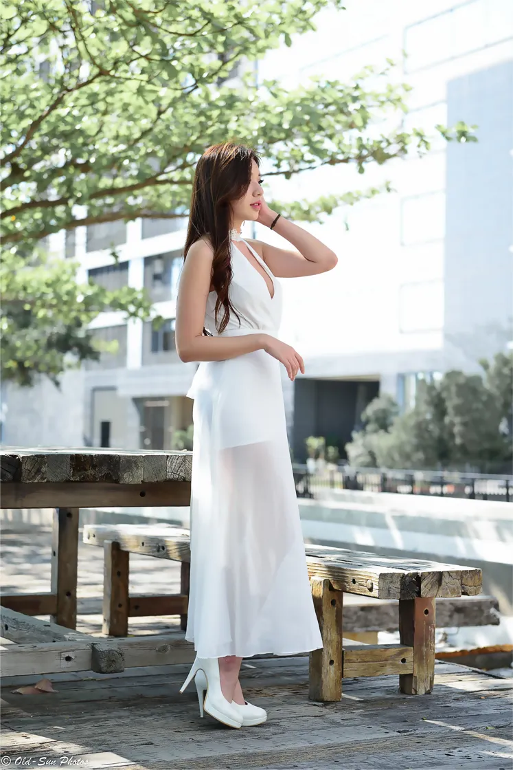 [Mzsock] NO.156 Xie Liqi white dress with high heels and beautiful legs street photography#[105P]-1