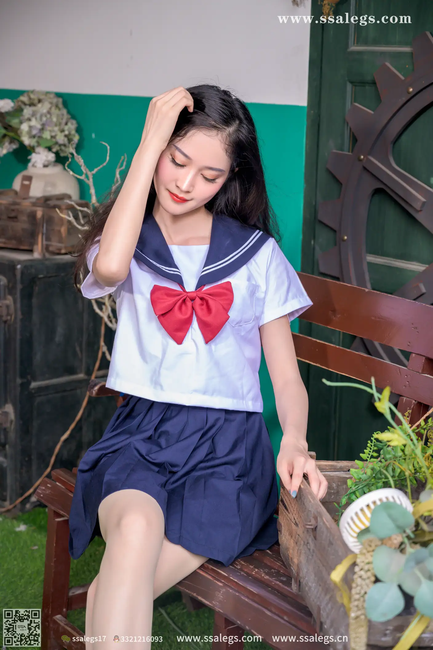 [Mzsock] NO.421 Man Man White JK Uniform Flesh Photo (Part 1) silk club#[124P]-3