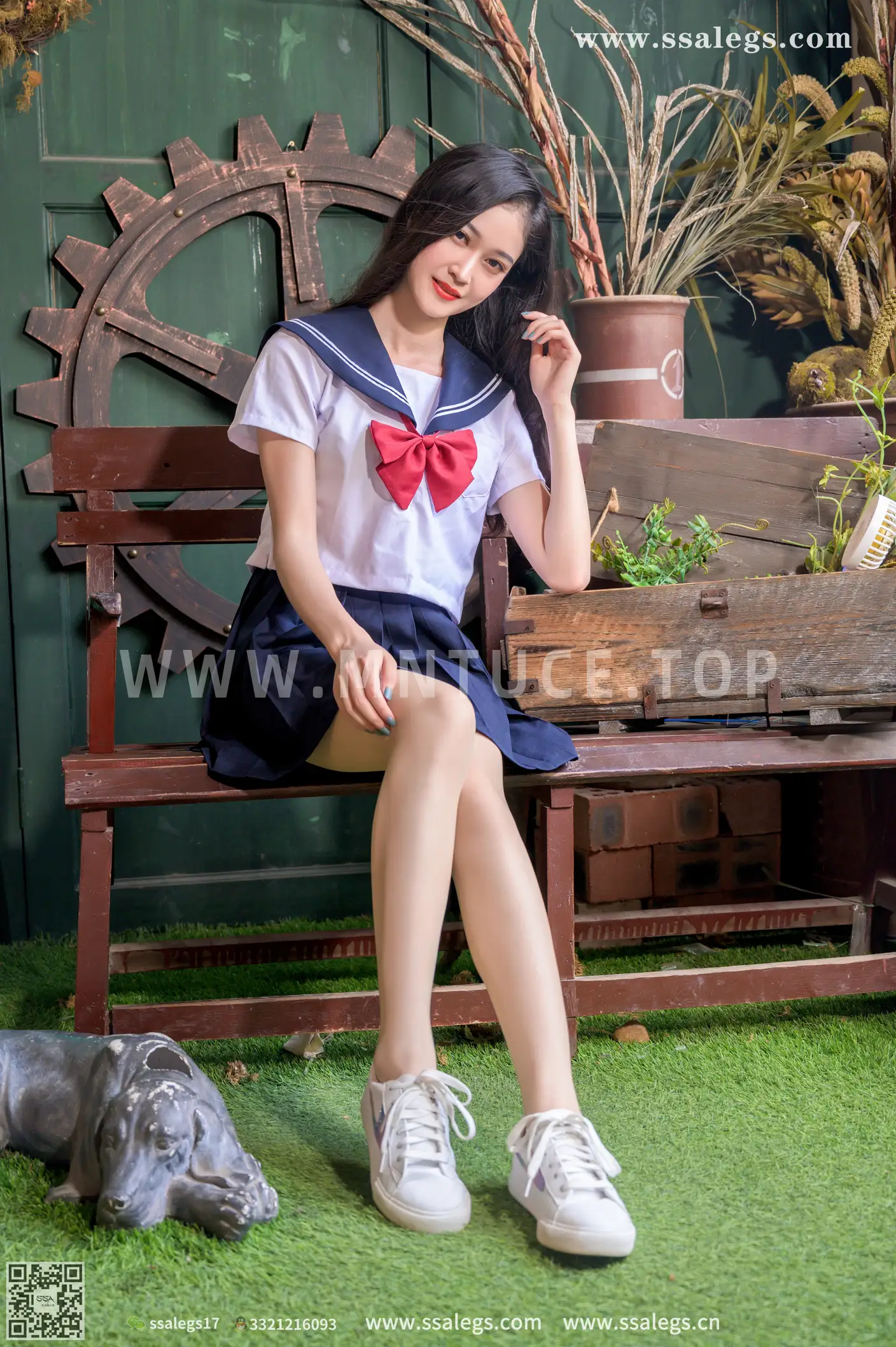[Mzsock] NO.421 Man Man White JK Uniform Flesh Photo (Part 1) silk club#[124P]-8