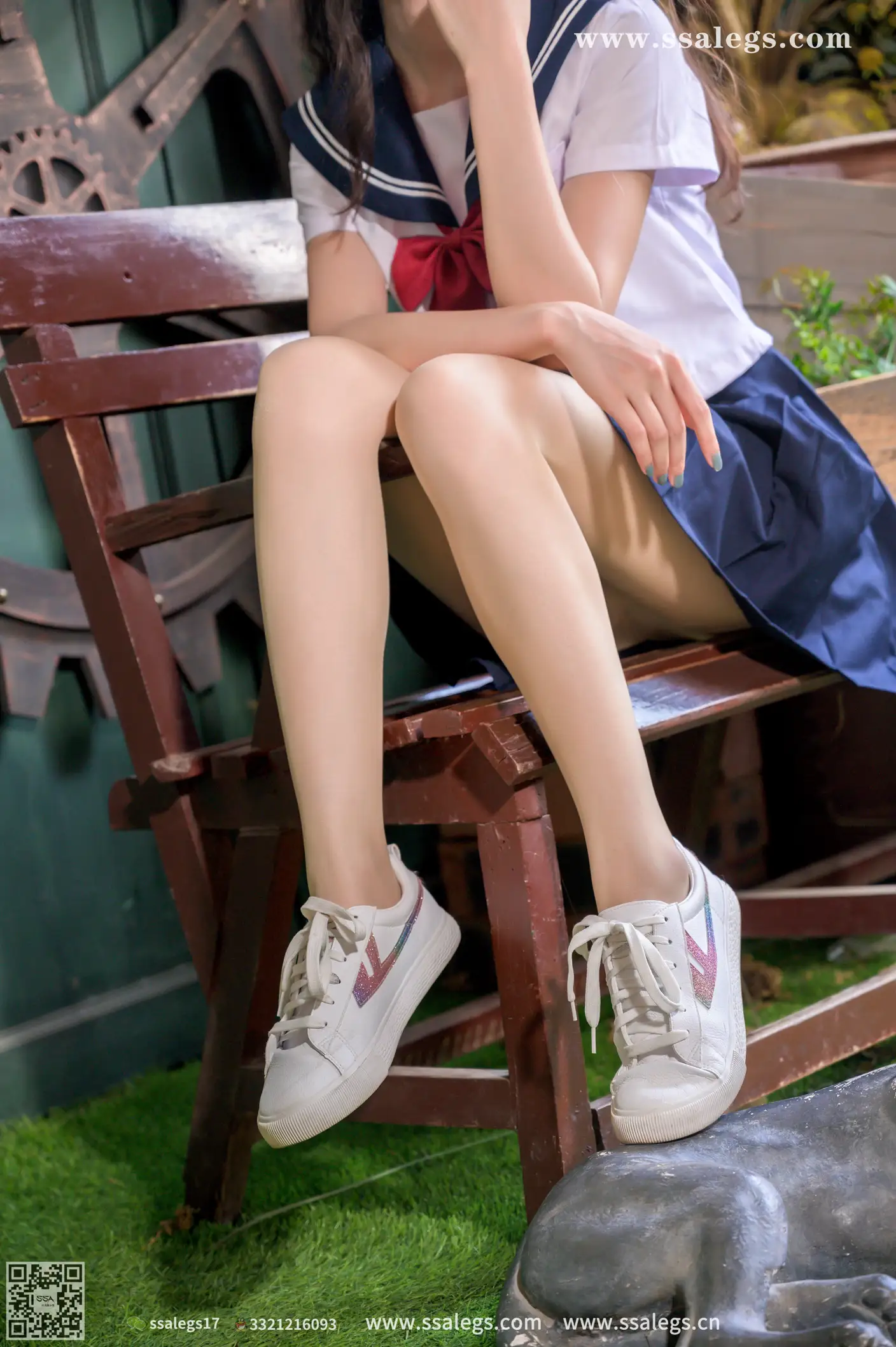 [Mzsock] NO.421 Man Man White JK Uniform Flesh Photo (Part 1) silk club#[124P]-10