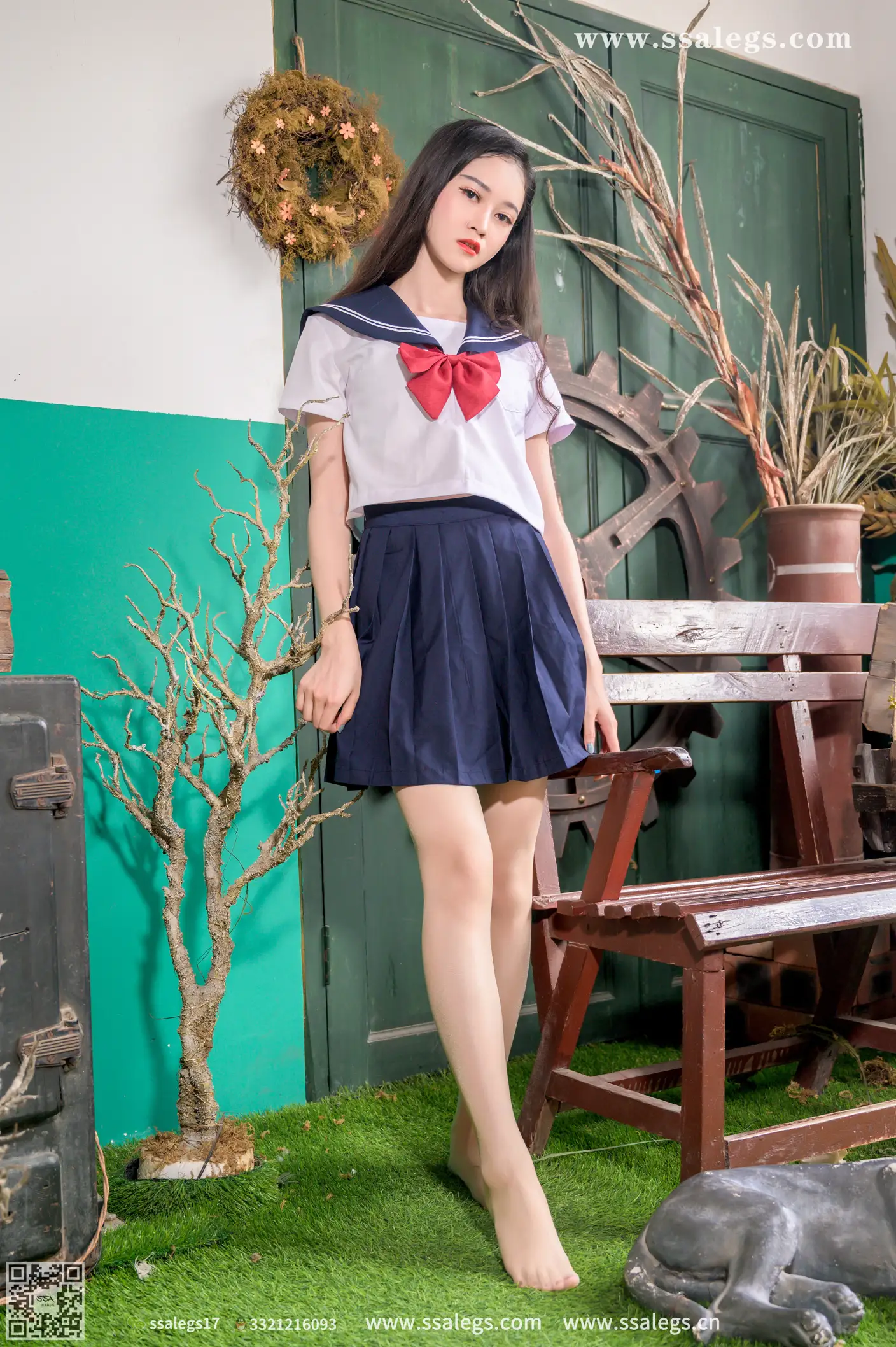 [Mzsock] NO.421 Man Man White JK Uniform Flesh Photo (Part 1) silk club#[124P]-6