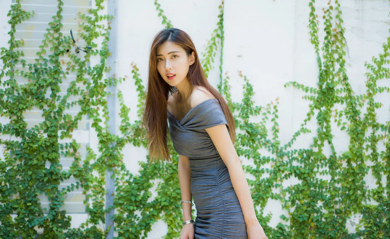 [Mzsock] NO.207 Jin Yunqiao off-shoulder dress and short skirt with high legs street photography#[54P]-5