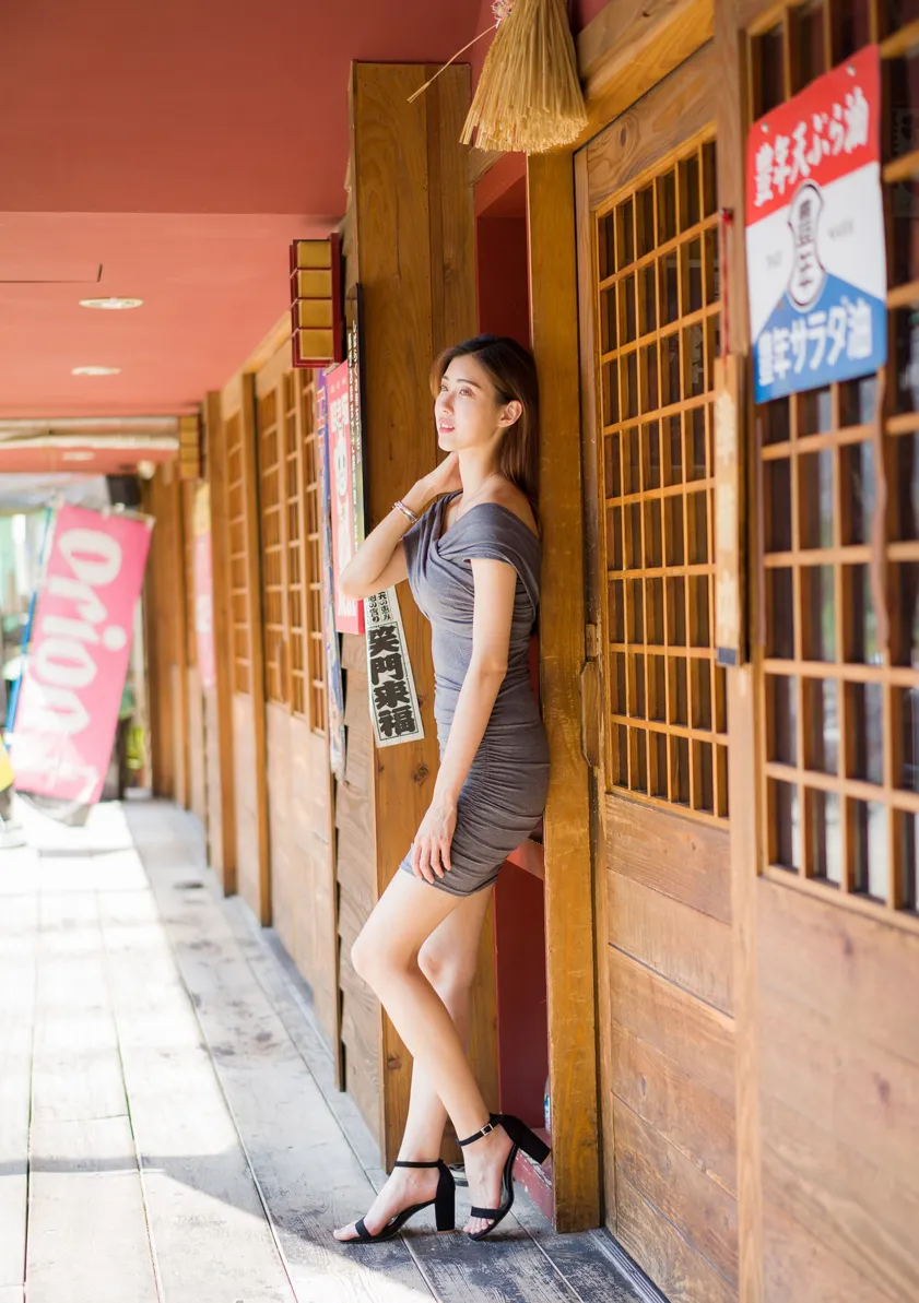 [Mzsock] NO.207 Jin Yunqiao off-shoulder dress and short skirt with high legs street photography#[54P]-6