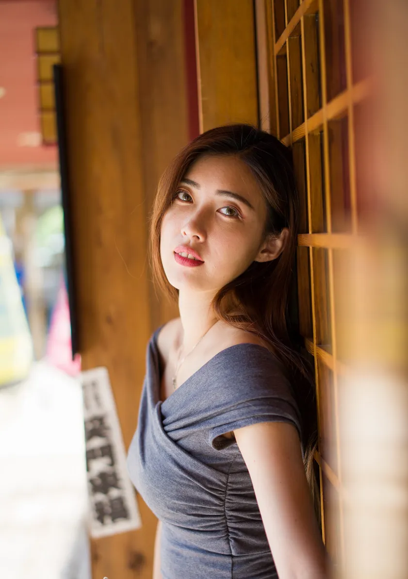 [Mzsock] NO.207 Jin Yunqiao off-shoulder dress and short skirt with high legs street photography#[54P]-4