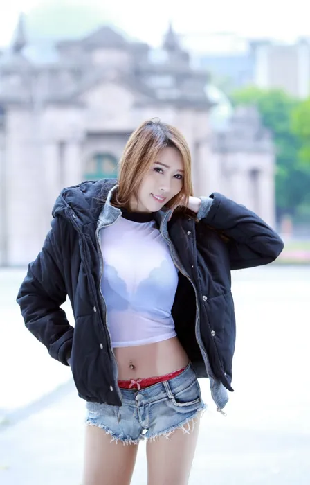 [Mzsock] NO.081 Tingting denim shorts, high heels and beautiful legs, outdoor shot street photography#[79P]-5